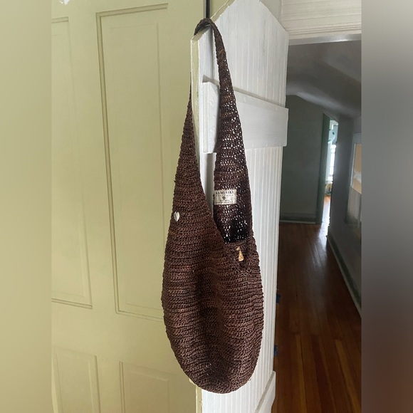 Helen Kaminski Other - Helen Kaminski Australia 100% raffia Brown Sling woven bucket bag single strap